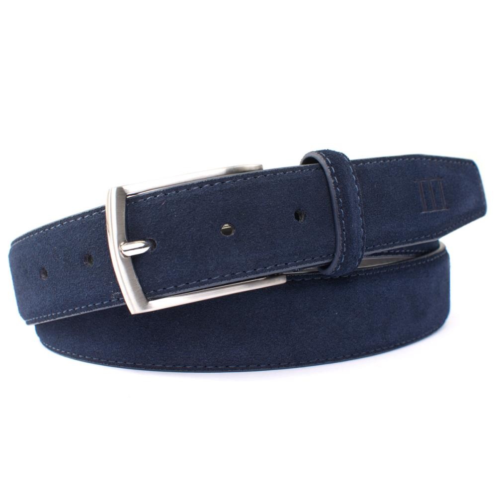 belt navy suede M - 1