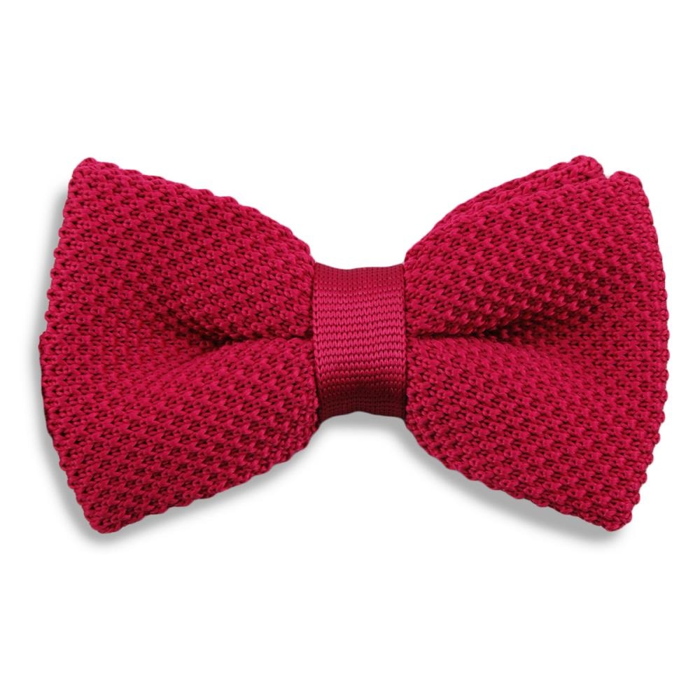 Bow tie knitted raspberry - 1