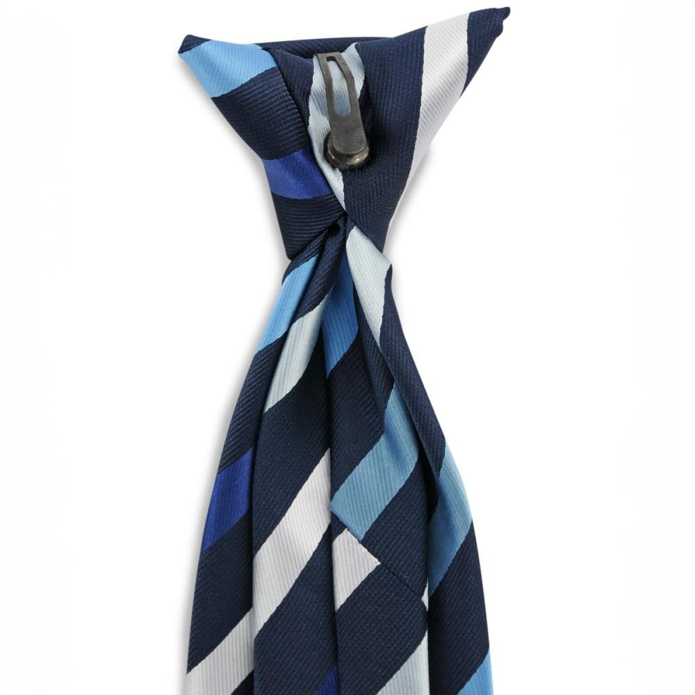 Clip-on tie blue striped - 3