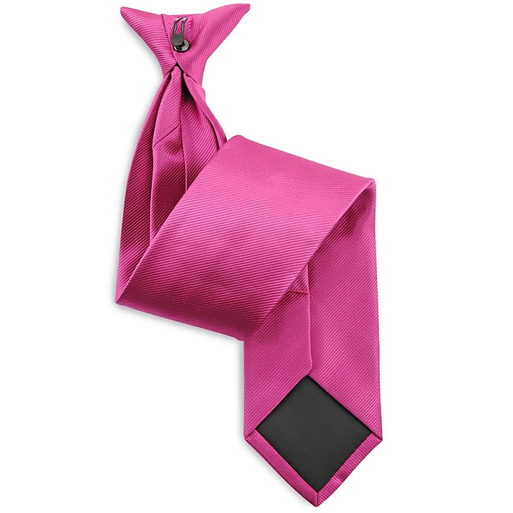 Clip-on tie fuchsia repp