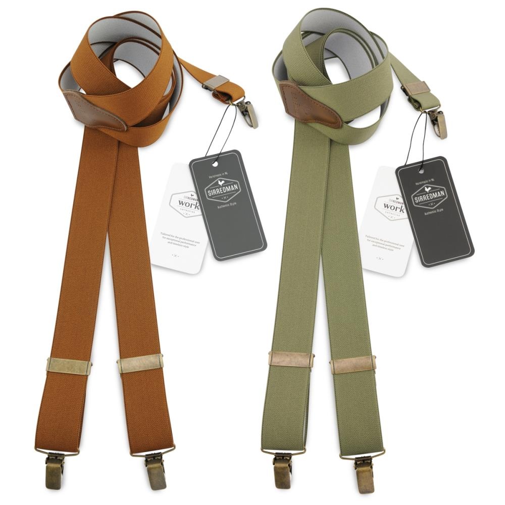 duo set of suspenders cognac-olive green - 1