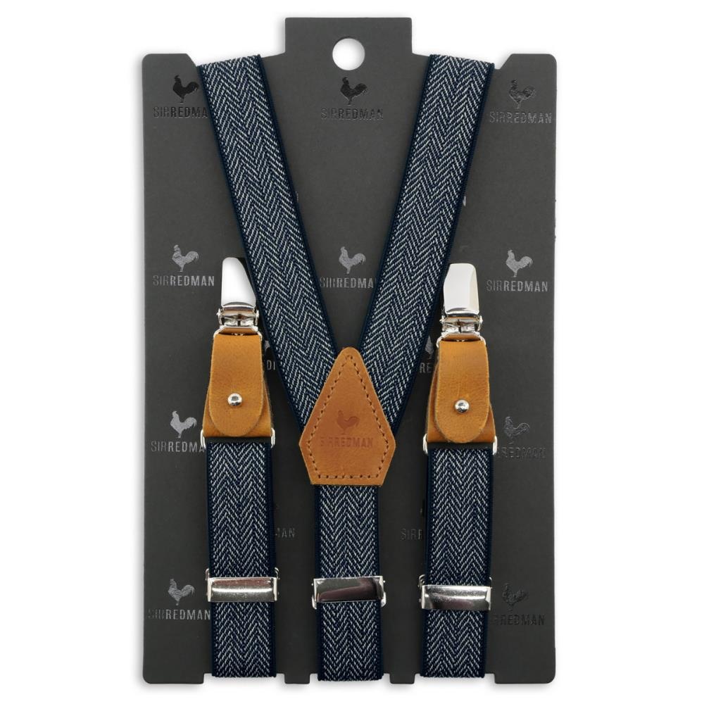 kids suspenders Herringbone pattern blue - 2