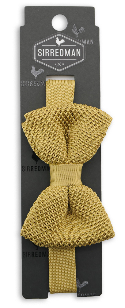 knitted bow tie mustard - 2