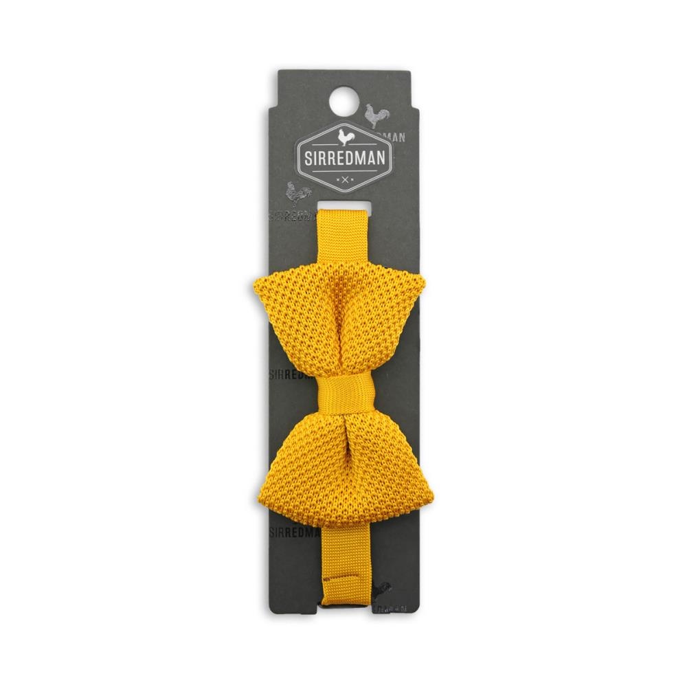 knitted bow tie ochre - 2