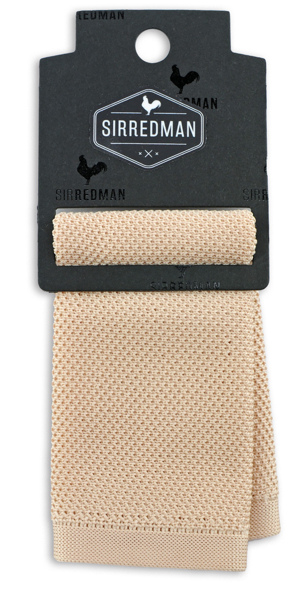 knitted pocket square champagne - 2