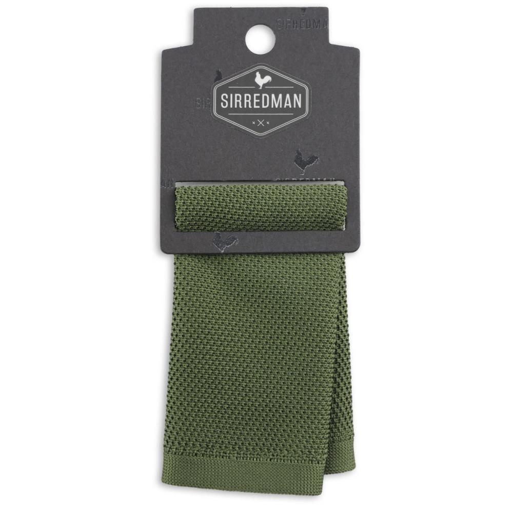 knitted pocket square moss green - 2