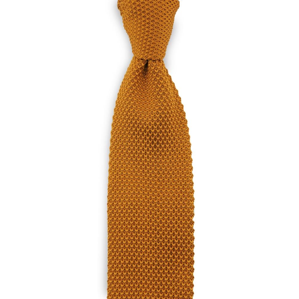 knitted tie cognac - 1