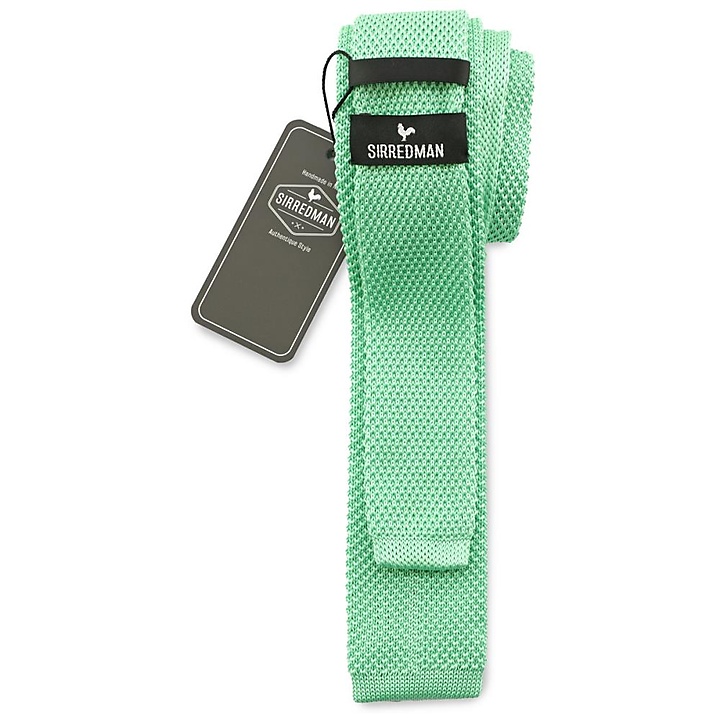 knitted tie mint green