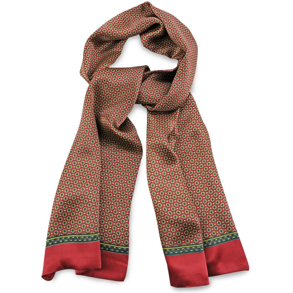 Men's scarf Ornamental Silk red - 1