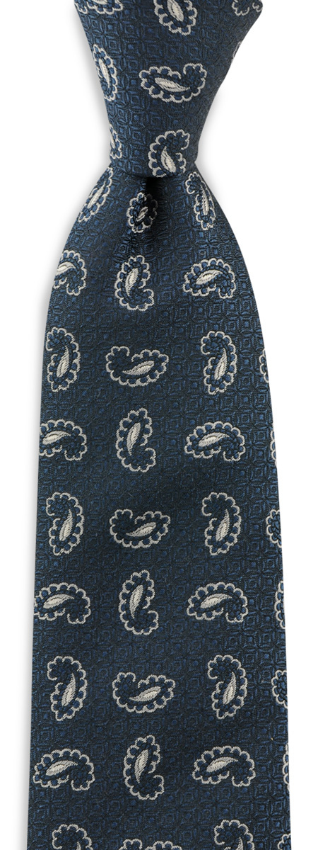 necktie C'est Paisley navy blue - 1