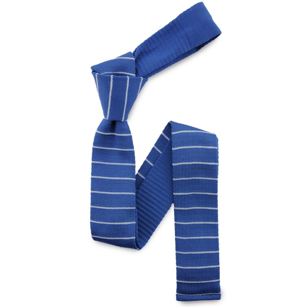 Necktie knitted blue striped - 2