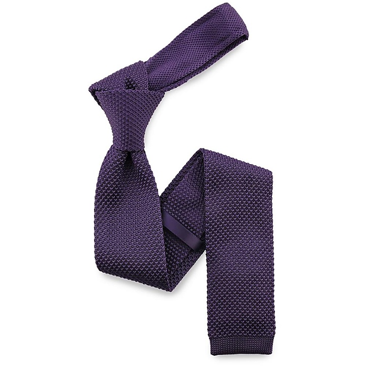 Necktie knitted purple