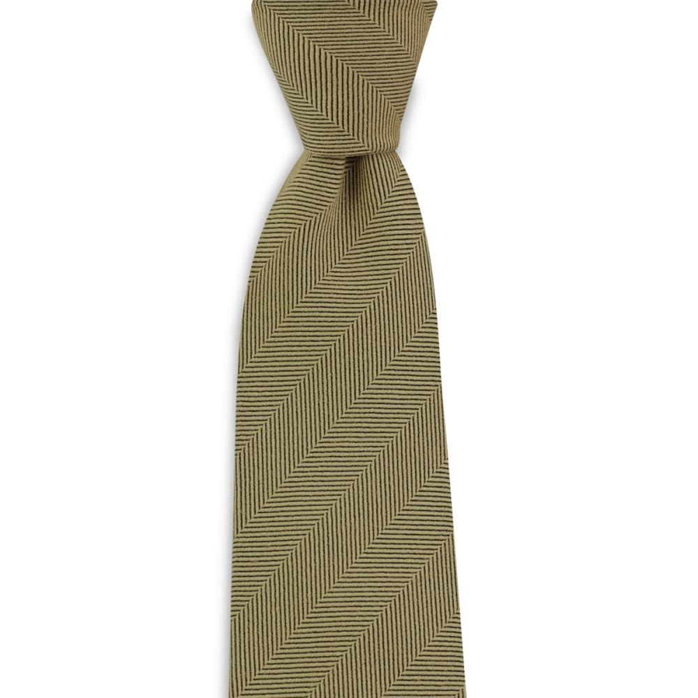 Necktie silk wool herringbone - 1