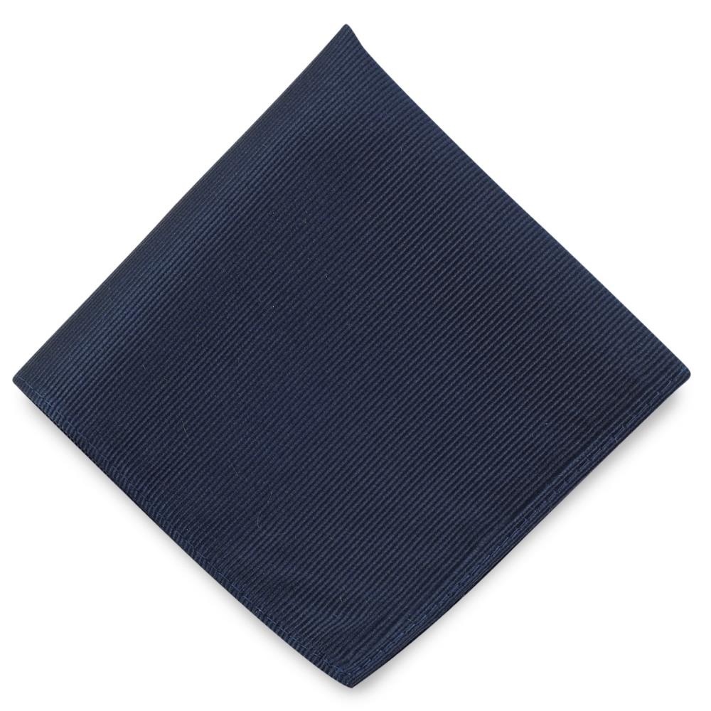 Pocket square silk repp navy blue - 2