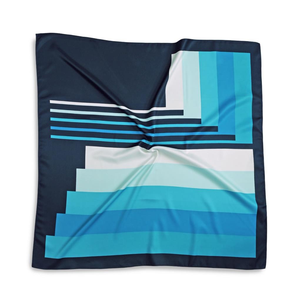 Scarf turquoise striped - 2