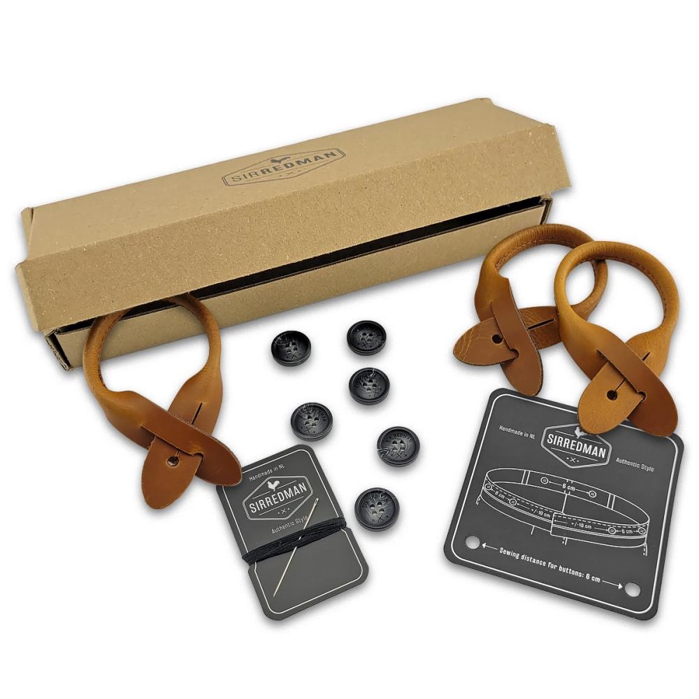 suspenders accessory set - cognac - 1