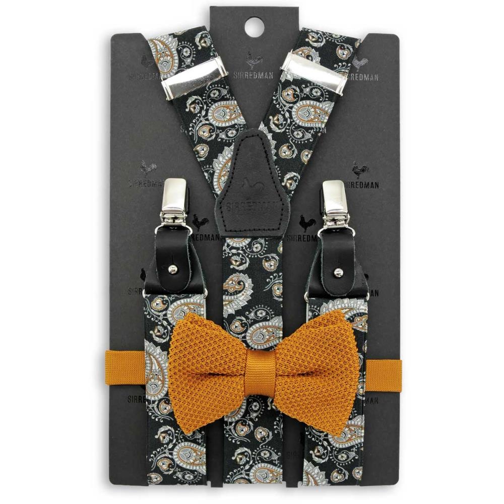 suspenders combi pack Pedro Paisley black - 1