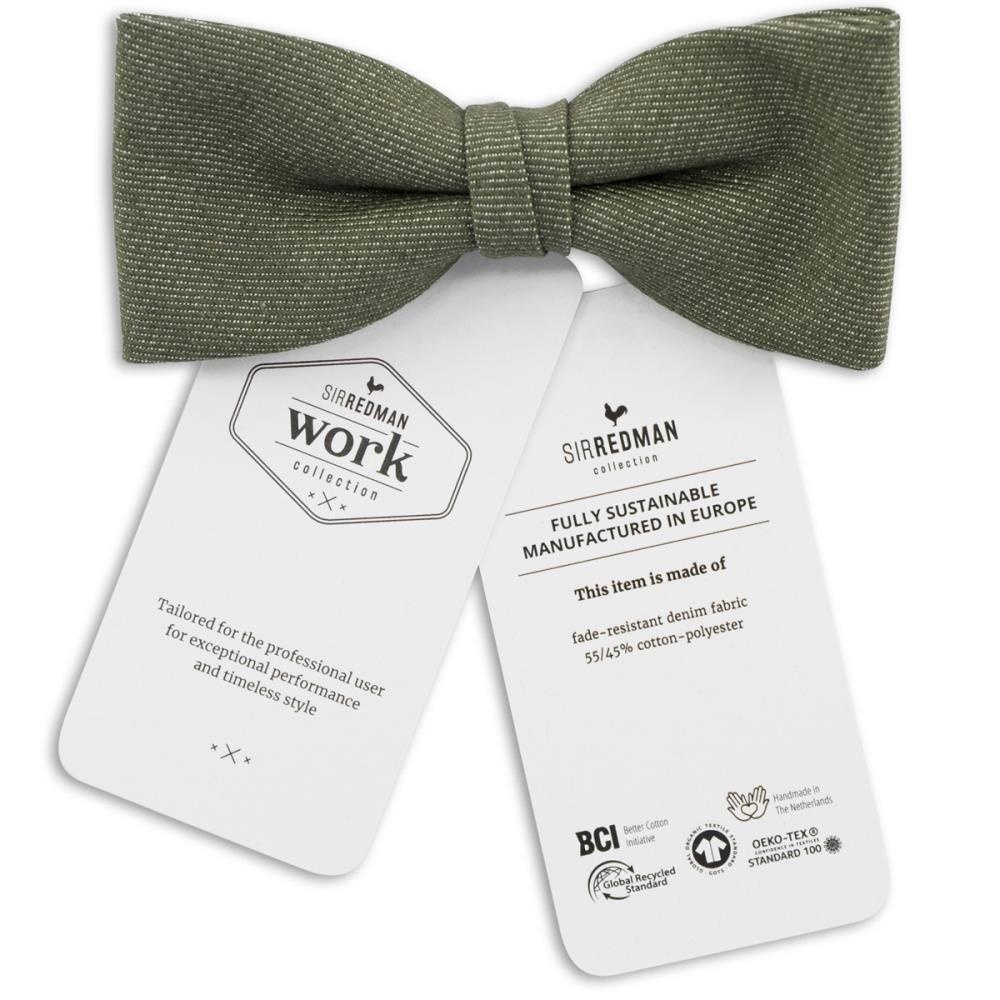 WORK bow tie green denim - 3