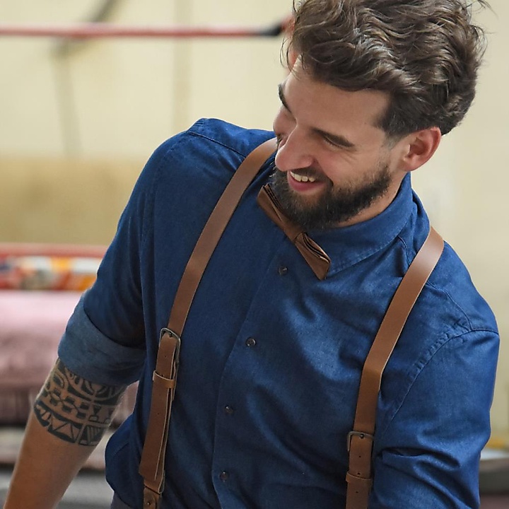 WORK suspenders brown leather